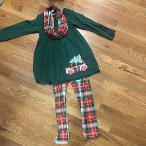 Plaid Green Kids Christmas Set